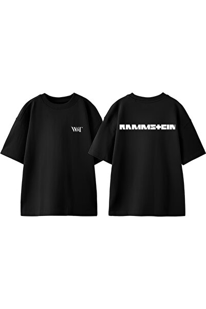 THEWERT Rammstein Mutter Design Leđa Štampano Pamuk Crna Oversize kroj T-shirt
