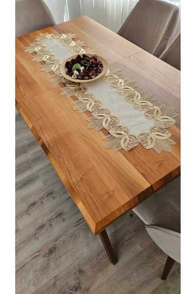 ZESA HOME Luxury French Lace Velvet Runner