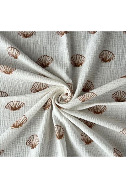 Doray Kumaş Double Layer Muslin Fabric / Summer Themed Seashell Pattern / Dry - 229V1