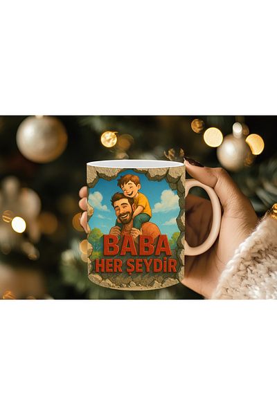 Evion 3D Printed Mug Cup Mug Porcelain Mug Special for Father's Day