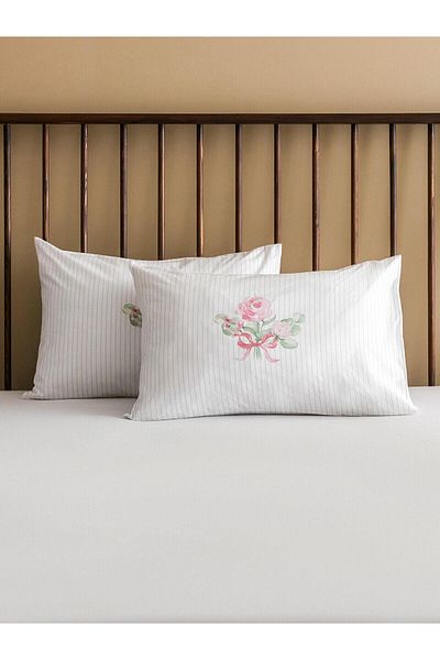 LC Waikiki Lcw Home Floral εμπριμέ βαμβακερές μαξιλαροθήκες 2 τεμαχίων 50x70 cm (s5)