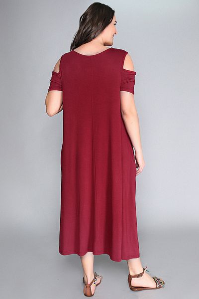 Curvy Trend Plus Size Dress - Bordeaux - Basic