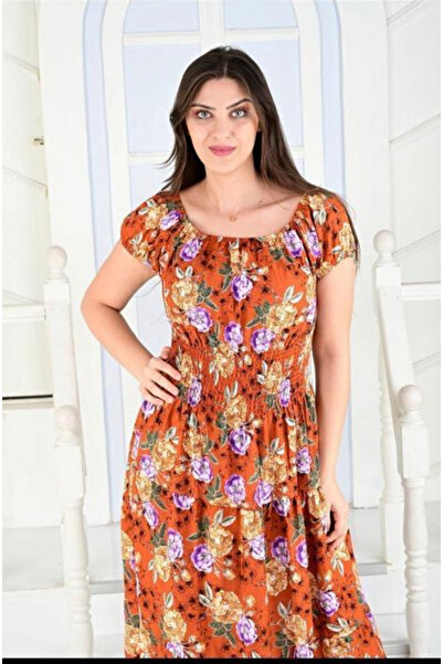 Fibula Madonya Collar Standard Size Short Sleeve Giped Viscose Fold Dress