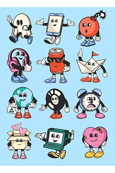 Buki'nin Atölyesi Autocolant Emoji Telefon Laptop Notebook Tabletă Caiet Stic...