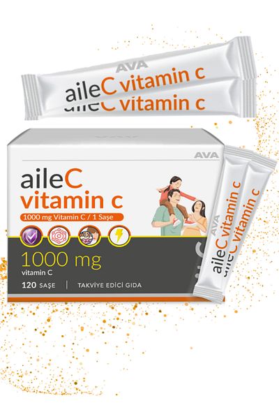 AVA Aile C Pure 1000 Mg Vitamin C Without Additives 120 Pcs Sachets Adult Child Family Ava Vitamin