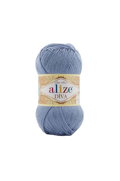 Alize Diva Mercerized Σχοινί Καλοκαιρινό Μπικίνι Μπουστάκι Μπλούζα Crop Knit Floss 303 Light Denim