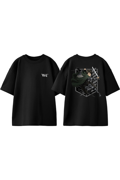 THEWERT Attack On Titan Levi Dark Design Rukotvorska Torba Štampano Pamuk Crn...