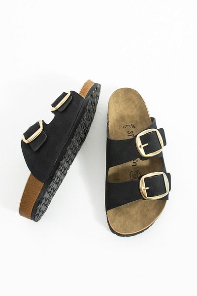 Polomia Comfort Lenora Anatomical Flexible Comfort Comfortable Eva Sole Double Banded Gold Buckle Women's Daily Sandals Slippers