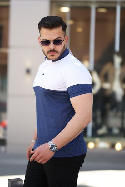 leyla sanat sanata yeni bir bakış açısı Leyla Sanat Sanata a New Perspective Men's Collared Double Color Short Sleeve T-Shirt