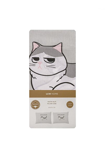 LC Waikiki Lcw Home Cat Printed Cotton Pillow Case 2-Pack 50X70 cm (S5)