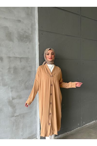 hacer ayaydın Cap & Abaya - Beige - Oversize