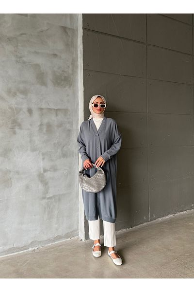 hacer ayaydın Buttoned Standard Size Oversize Cap/Tunic