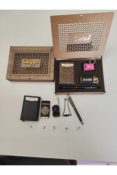 mrchediyesepeti Set Men's Charisma **Wallet**Lighter**Steel Tag**Vosvos Keychain**Pen**