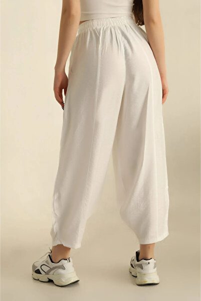 VıoShıne Kadın Keten Ayrobin Şalvar Model Pantolon