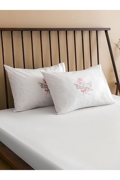 LC Waikiki Lcw Home Floral εμπριμέ βαμβακερές μαξιλαροθήκες 2 τεμαχίων 50x70 cm (s5)
