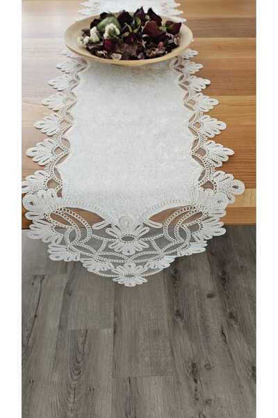 ZESA HOME Luxury French Lace Velvet Runner