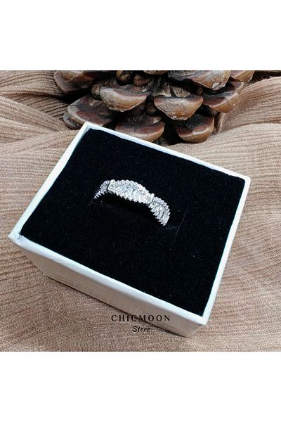 CHICMOON STORE Steel Zircon Stone Adjustable Ring