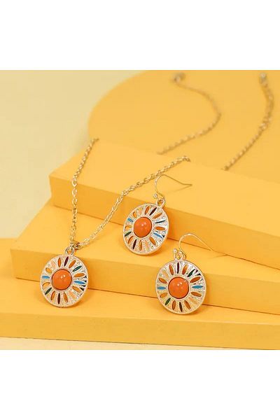 shop Three Pieces French Inspired Necklace-Earring Set