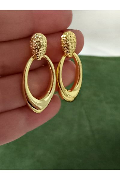 mos&more Gold Small Circle Stylish Earrings