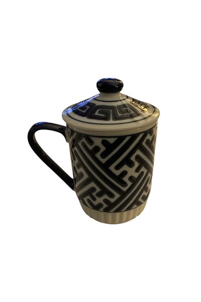 Madame Coco Rêve Porcelain Mug - Blue Tile Pattern - 220 ml