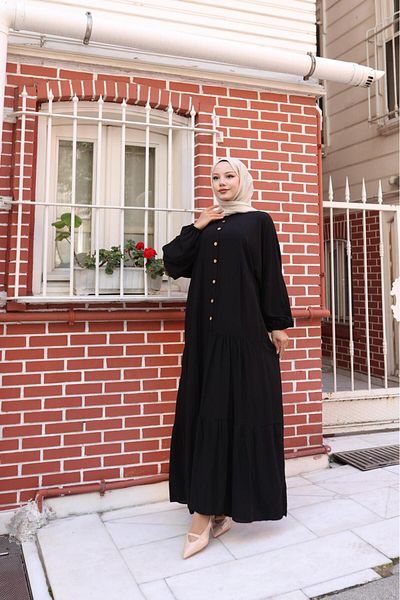new ats Modest Dress - Black - Basic