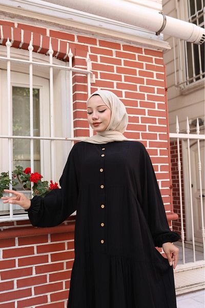 new ats Modest Dress - Black - Basic