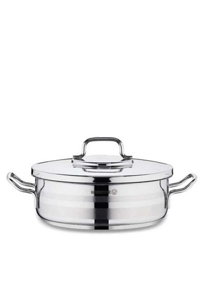 KORKMAZ Korkmaz Astra Low Steel Pot 28 cm Turkish 18/10 A2036