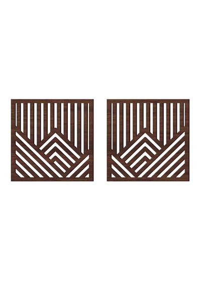 Mars Minimalist Geometric Set of 2 Wooden Wall Decor