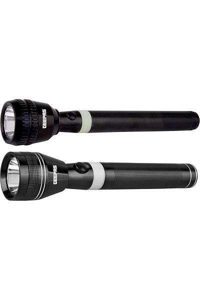 Geepas Rechargeable LED Flashlight Set 2Pc 3W GFL4637