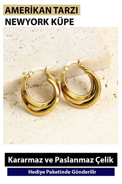 Nehir American Fashion Outer Twist Stainless Steel Earrings Valentine's Day Mother's Day Gift
