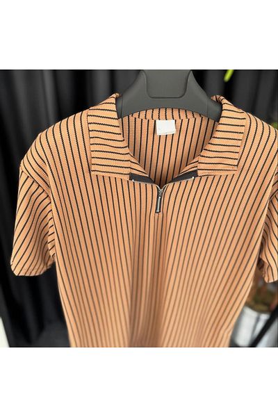 Risil-Nu Company Μπλουζάκι με μισό φερμουάρ Unisex Premium βαμβακερό ύφασμα κηρήθρας νέας σεζόν