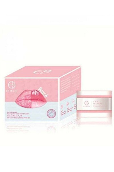 ESTELİN مقشر الشفاه بالخوخ والسكر وقناع الشفاه وبلسم الشفاه