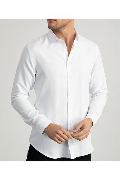ATİLLA ÖZER Shirt - White - Slim fit