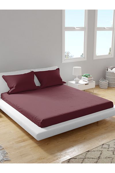 femmhome Premium 100% Cotton Akfil Fitted Sheet Set Single/Double/Twin (90/100/120/160/180) Flat Colors A-G
