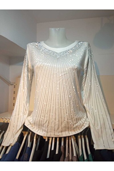 MODA Taşlı Triko Bluz