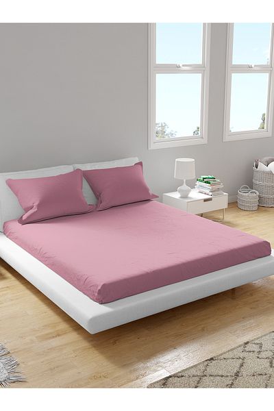 femmhome Premium 100% Cotton Akfil Fitted Sheet Set Single/Double/Twin (90/100/120/160/180) Flat Colors A-G