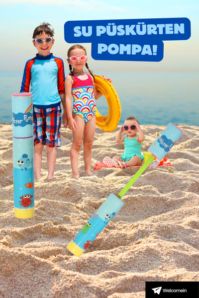welcomein 7-12 Metre Menzilli Oyuncak Balıklı Eğlenceli Su Pompası Islak Su P...