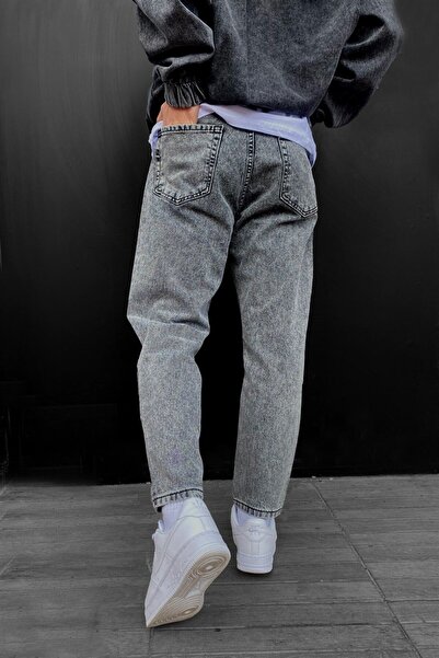 DORAJEANS Dora Jeans Taşlamalı Gri Boyfriend Kot Pantolon