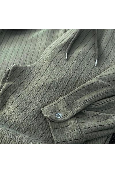 NewCabin Premium Crepe Fabric Stripe Detailed Unisex Shirt and Pants Set