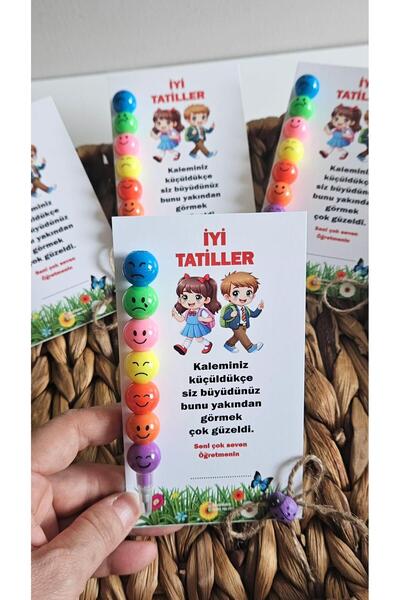 SOFT 20 Adet Karne Hediyesi Emoji Boncuklu Kurşun Kalem – Öğretmenden Mesajlı