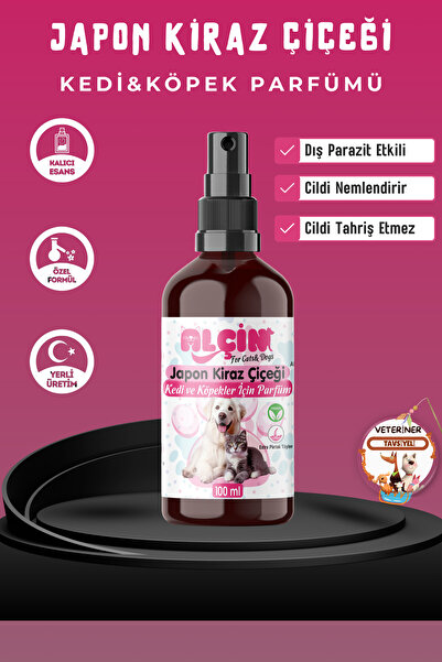 ALÇİN Kedi Ve Köpek Parfümü Parazit Karşıtı Içerikli Japon Kiraz Çiçeği Kokul...