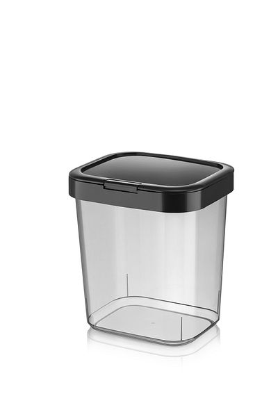 MYBOX 4-Piece Mega Flour Cereals Container - Detergent Dispenser with Lock Lid Powder Detergent Storage Box 5.5 Lt - Anthracite