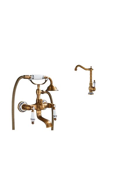 Blackswan Design Set baterie cada si chiuveta, Blackswan, Tip M40.3, model bronz antichizat, dimensiune 20 cm