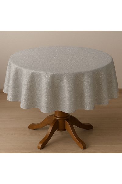 Zeren Home Polyester Linen Carefree Glitter Round Table Cloth 160cm