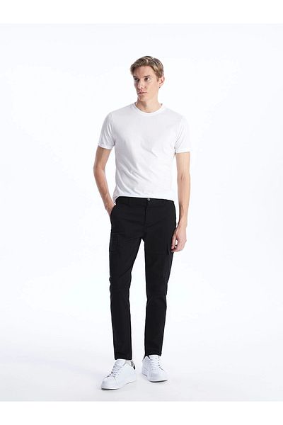 LC Waikiki Ανδρικό παντελόνι Chino LCWAIKIKI Classic Black Slim Fit Gabardine