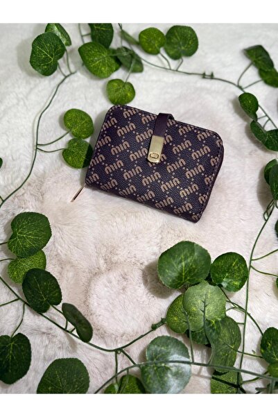 olivia gate محفظة نسائية بنية مع سحاب مغناطيسي