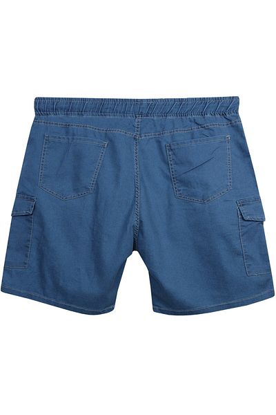 tambattal Plus Size Cargo Pocket Lycra Lace-Up Denim Shorts (Wide Comfortable Fit)