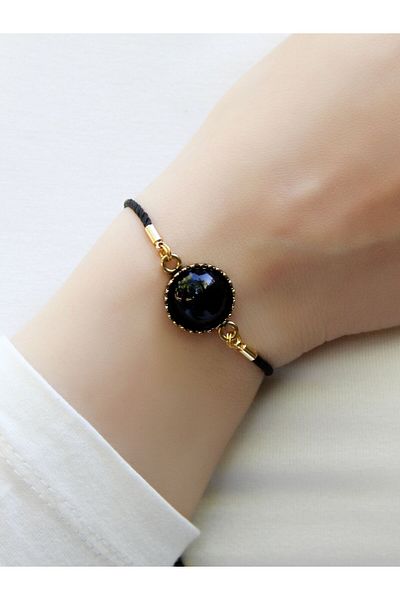 esha Bracelet - Black - Natural Stone