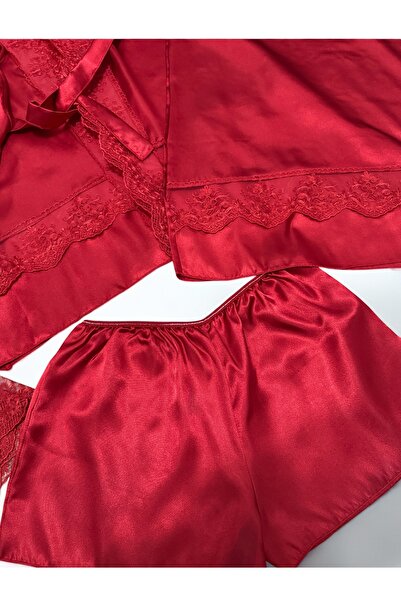 SATTENS 5 bucăți set de cămașă de noapte pentru femei din satin + cutie cadou