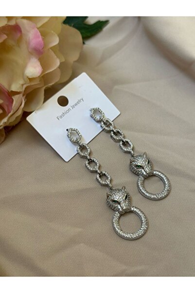 Liyajewellery Vip Tiger Kaplan Taşlı Sallantılı Küpe Tasarım